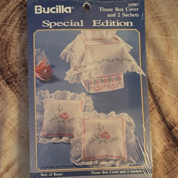 Bacilli tissue box covers and 2 sachets vintage NOS 1993 - Picture 1 of 2